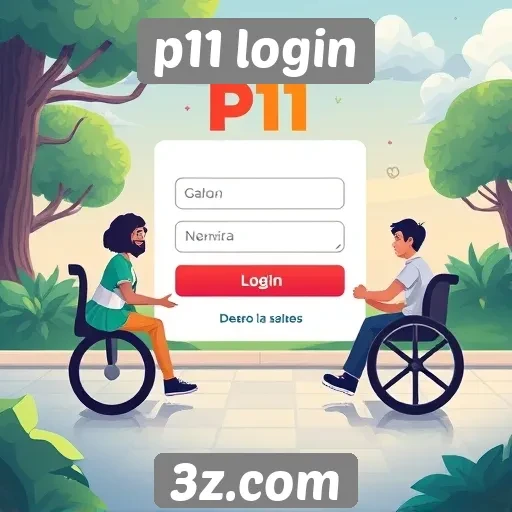 Acessibilidade e navegação no site de jogos p11 login